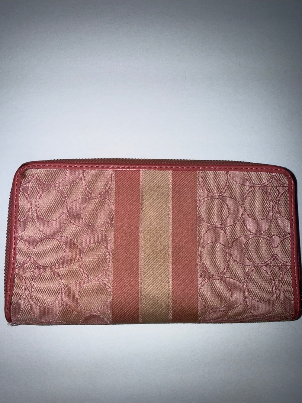 Coach Pink Signature Jacquard Wristlet Wallet - Picture 2 of 5
